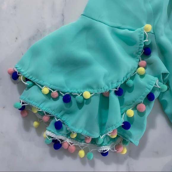 Mint Ruffle Sleeve Day Dress - Picture 2 of 13